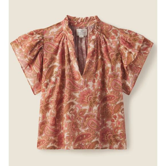 Trovata Birds of Paradis Clover Blouse Autumn Paisley size M medium - Picture 7 of 7